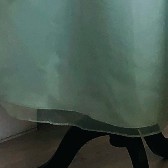 Retro 2000s Olive Green Midi Dress.Spaghetti Straps. Prom, wedding, garden party - Picture 10 of 12